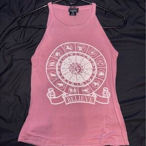Pink Zodiac Graphic Tank Top